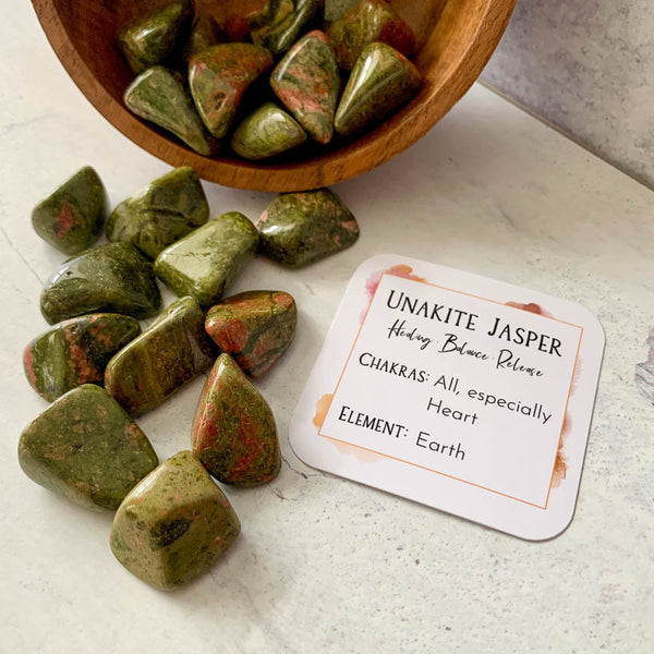 Unakite Jasper Tumbled Stone – Ancient Element Creations