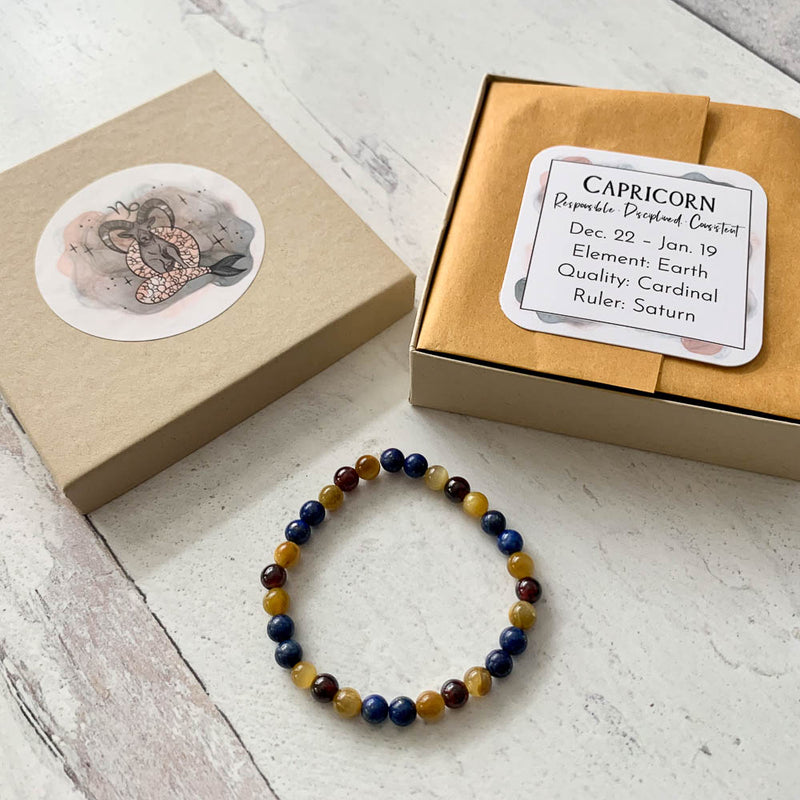 Capricorn Zodiac Crystals Bracelet box set